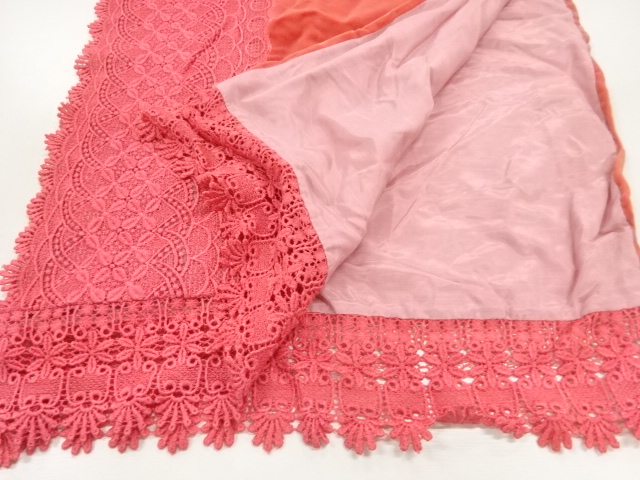  ビロードレース花模様ショール